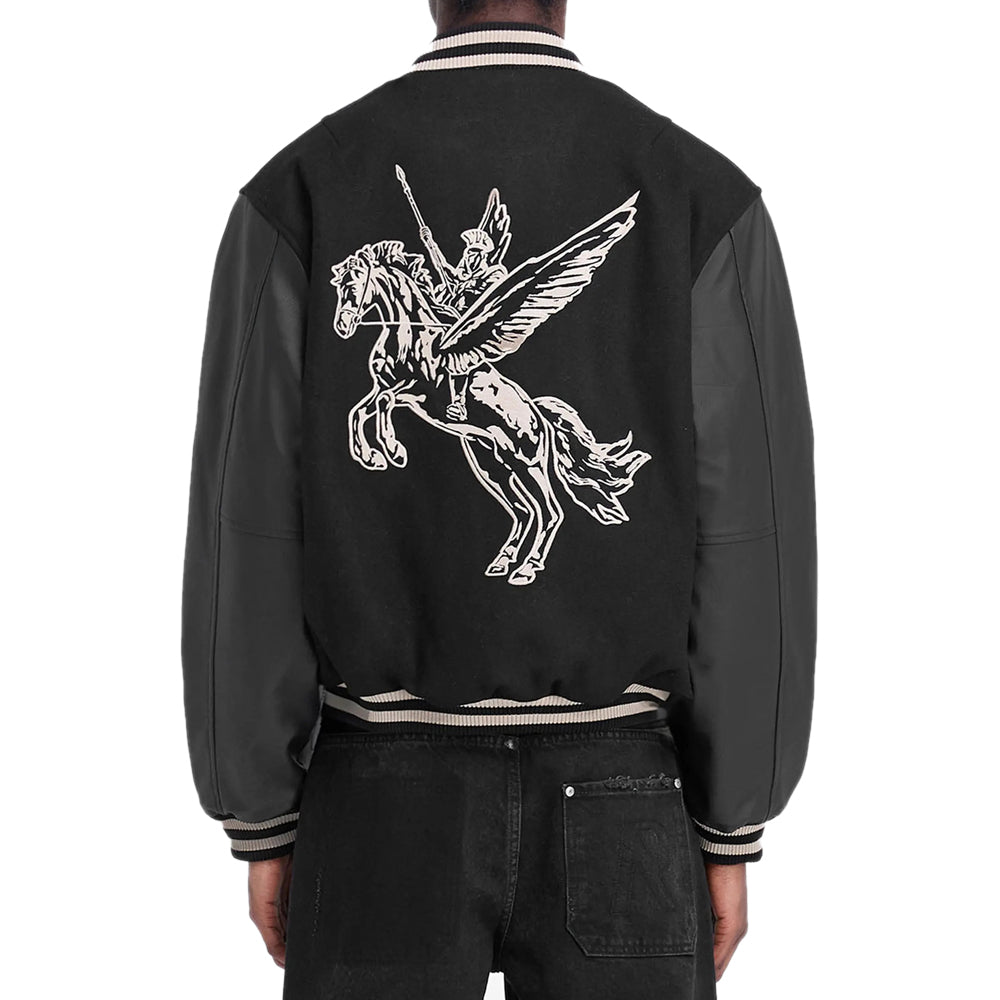 Bellerophon Mixed Media Varsity Jacket