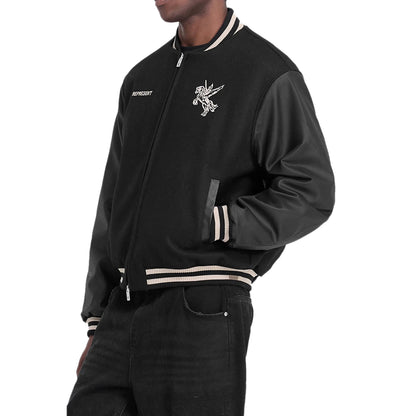 Bellerophon Mixed Media Varsity Jacket