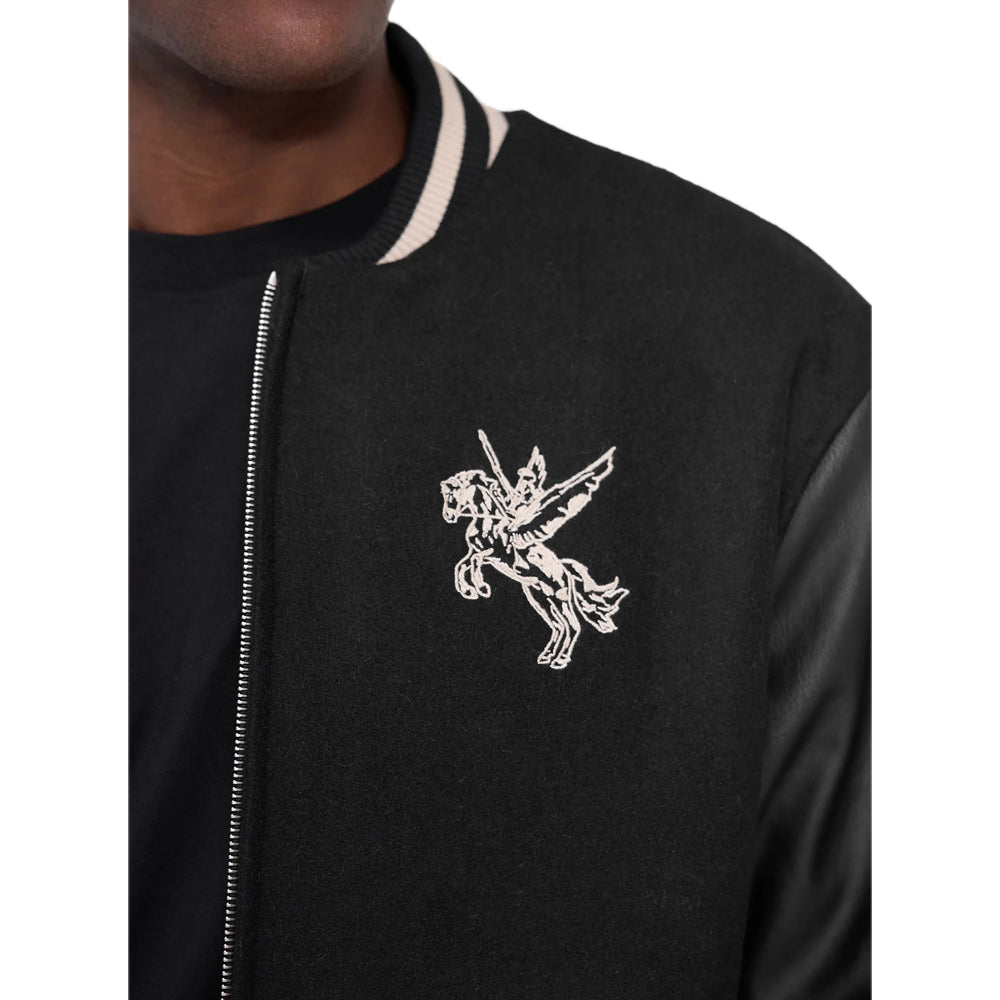 Bellerophon Mixed Media Varsity Jacket