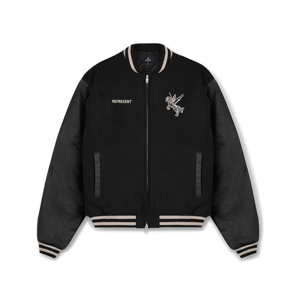 Bellerophon Mixed Media Varsity Jacket