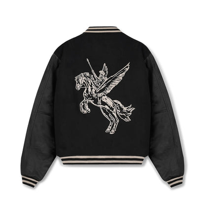 Bellerophon Mixed Media Varsity Jacket