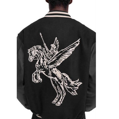 Bellerophon Mixed Media Varsity Jacket