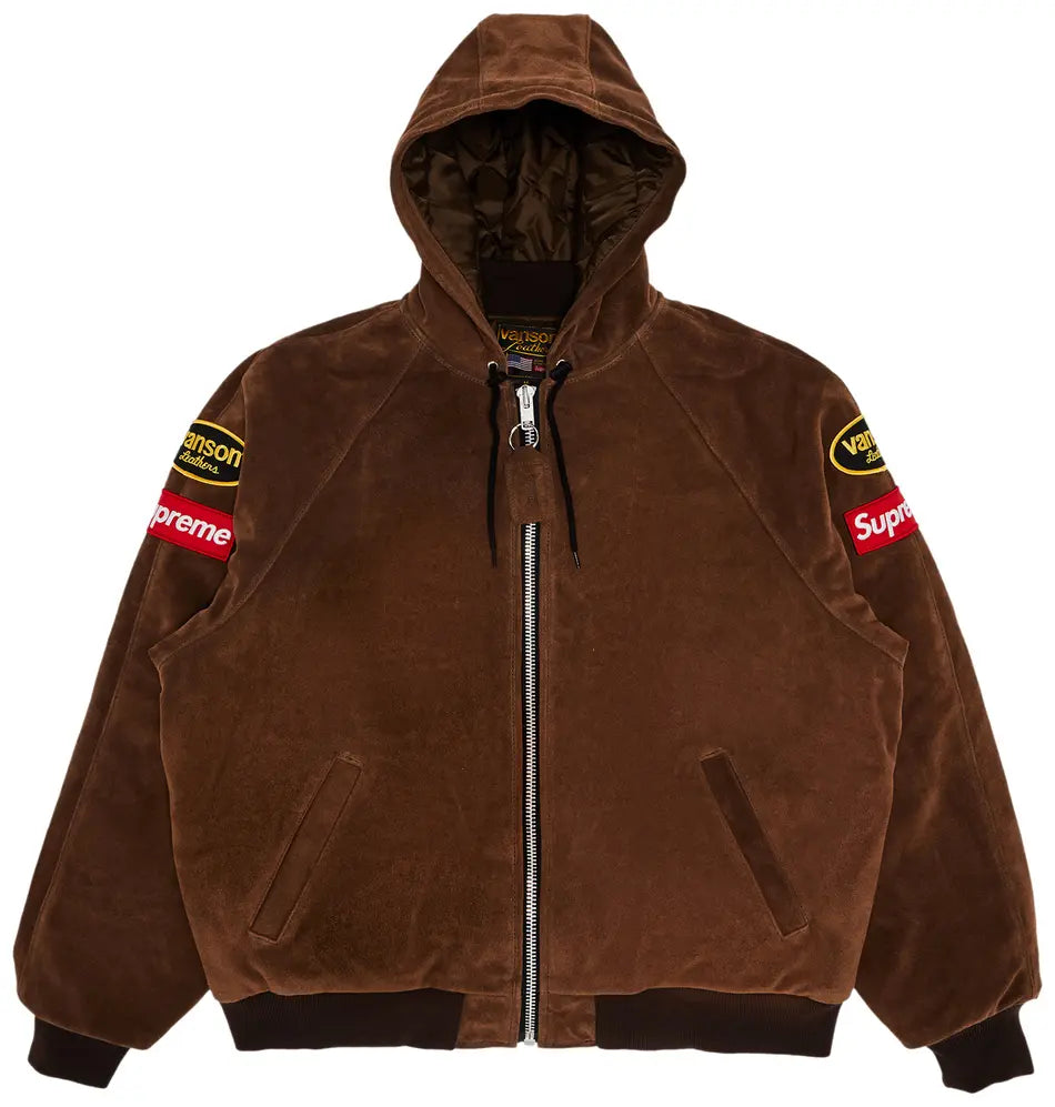 Leathers Suede Hooded Work Jacket