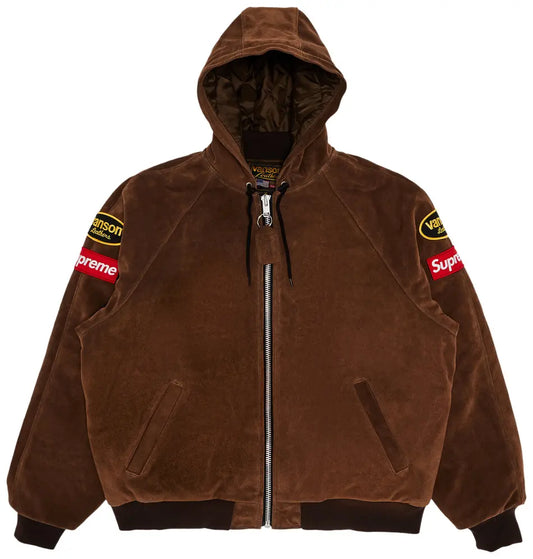 Leathers Suede Hooded Work Jacket
