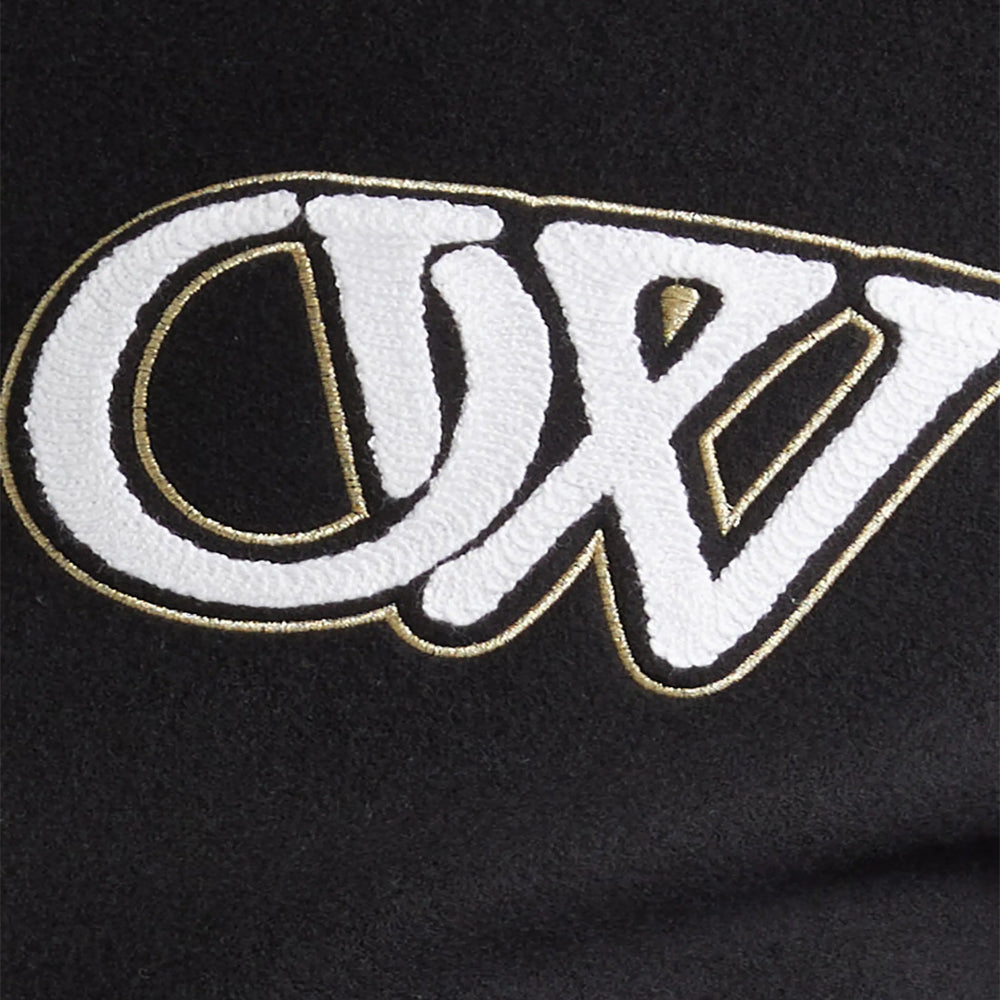 New Season Off-white Logo-appliqué Varsity Bomber Jacket