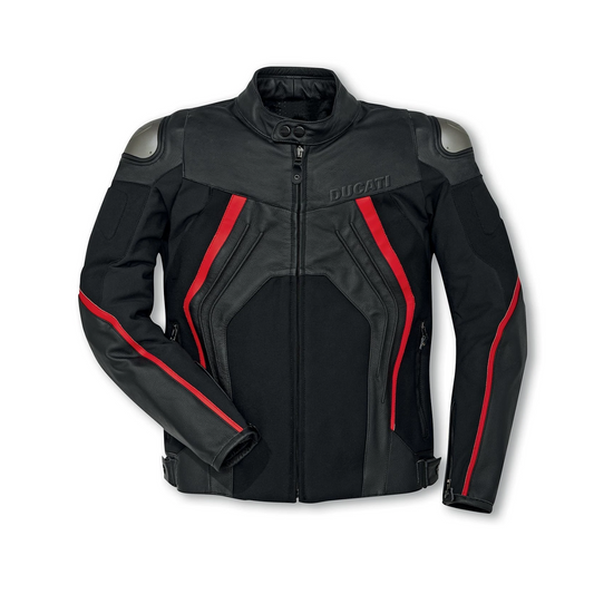 Motorbike Leather-fabric jacket Duca Fighter C1