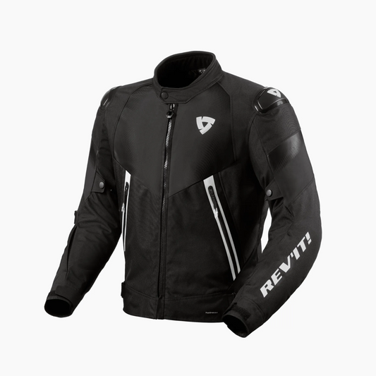 Waterproof, motorsport-inspired, textile jacket for sport street riders