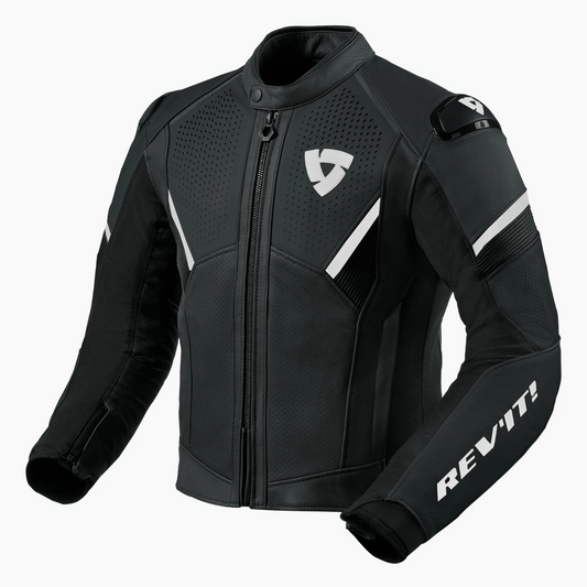 Sportive three-season leather jacket for on-road touring in dry weather.