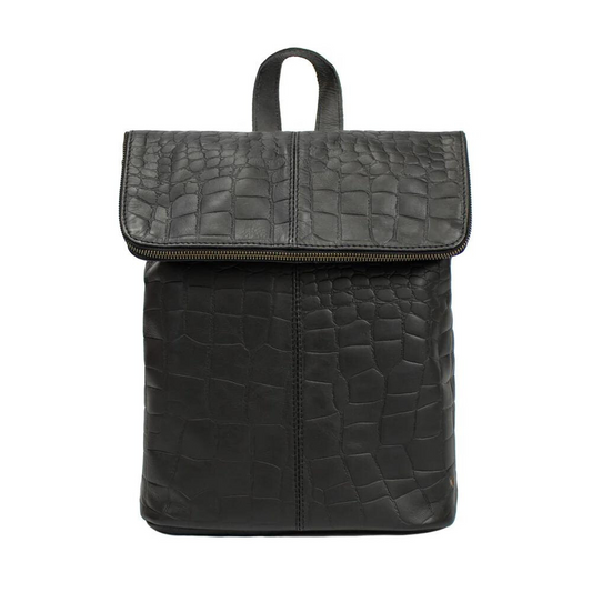 Zipped Bag Leather Black For Work