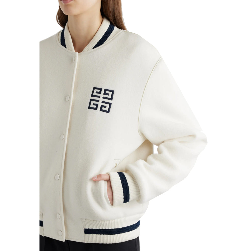 Women Varsity Wool Bomber Jacket