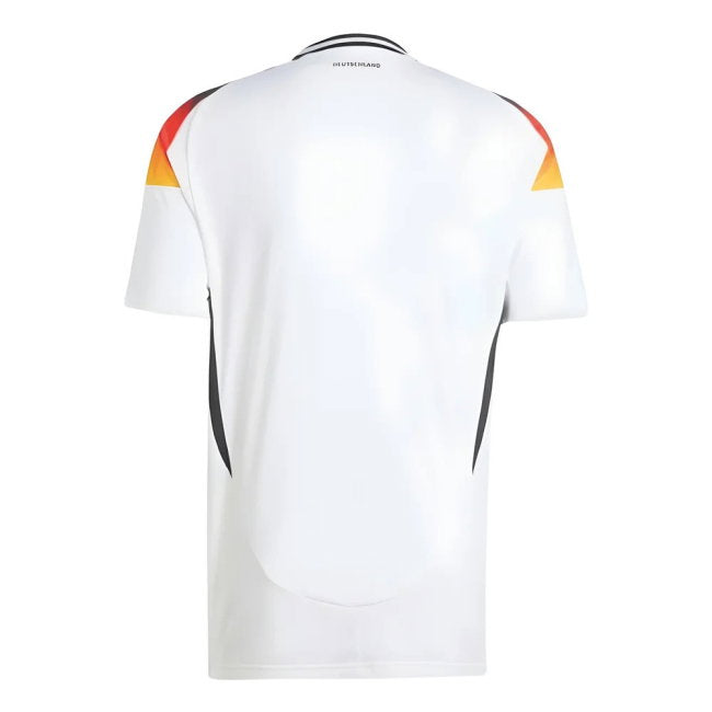White sports jersey with red and orange accents on a white background