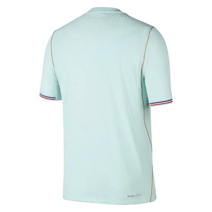Light blue sports jersey with brand logo on a white background