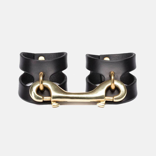 Cut out design leather wrist cuffs