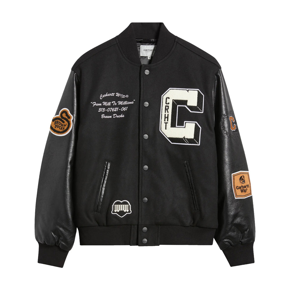 Men's Tommy Jeans Black Miami Heat Dane Raglan Full-Snap Varsity Jacket
