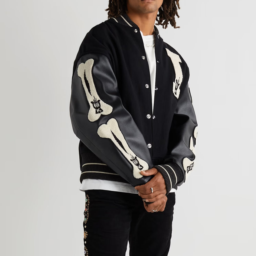 Kapital Leather Varsity Jacket Black