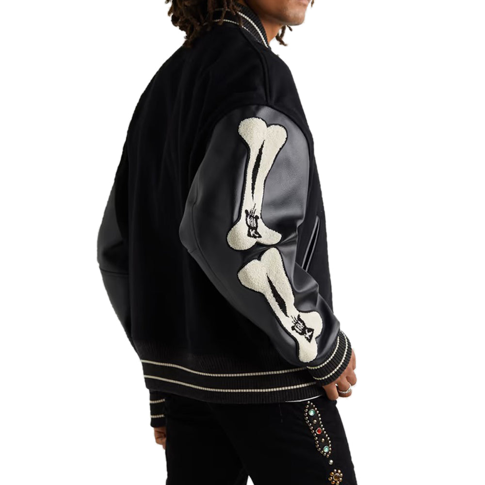 Kapital Leather Varsity Jacket Black