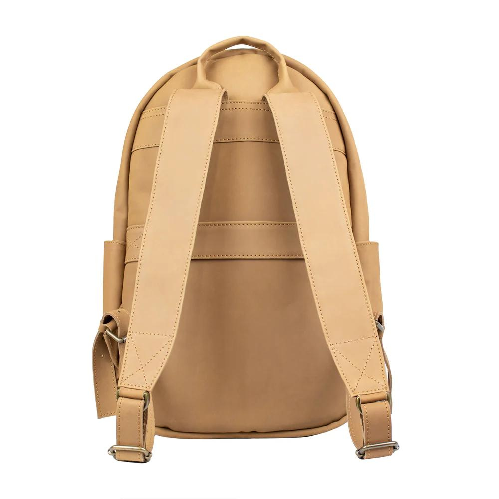 Camel Leather Backpack For Professionals