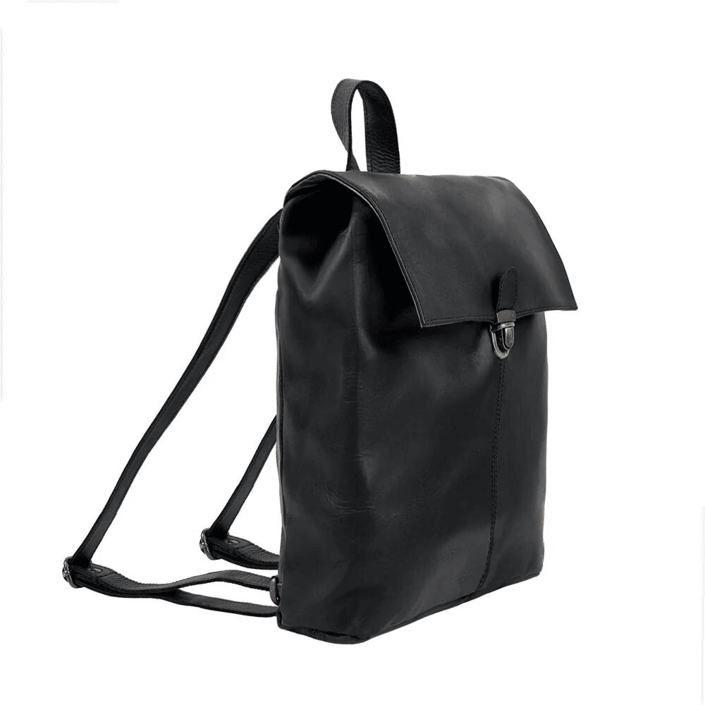camel leather backpack black Black Premium Leather Bag Clip Up Backpack, With Customization Options – CoreFlexInd