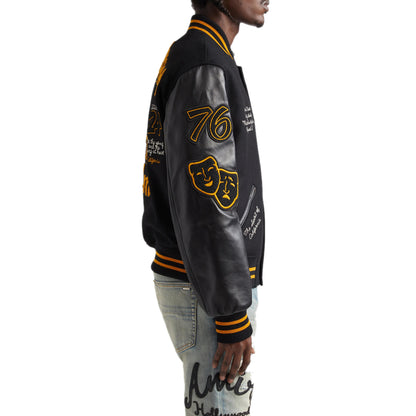 Lion Varsity Mixed Media Bomber Jacket