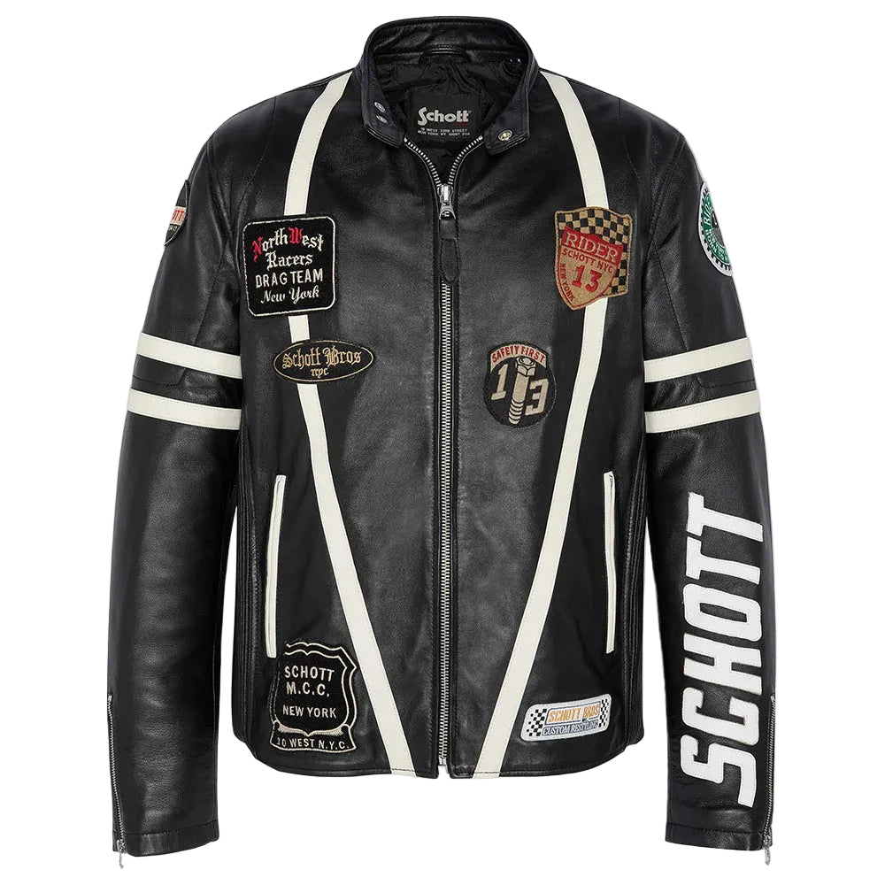 Áo khoác Biker vá, da cừu 