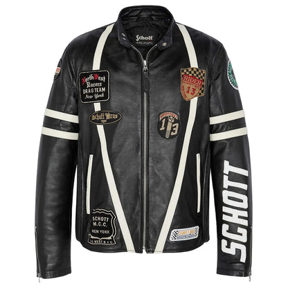 Áo khoác Biker vá, da cừu 