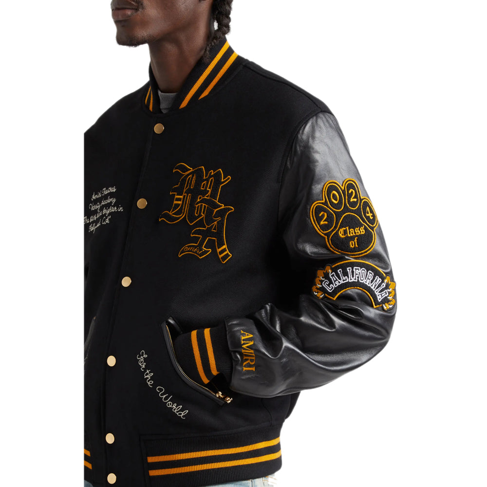 Lion Varsity Mixed Media Bomber Jacket