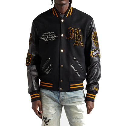 Lion Varsity Mixed Media Bomber Jacket