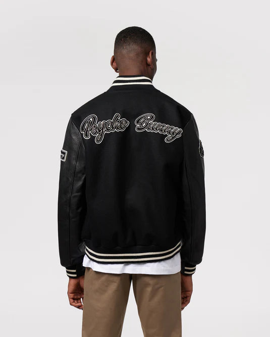 Varsity Mixed Media Bomber Jacket