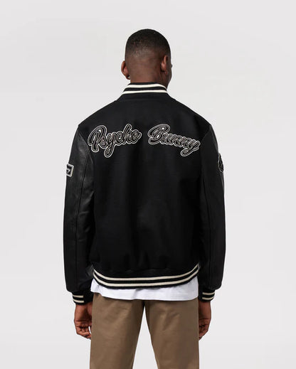 Varsity Mixed Media Bomber Jacket