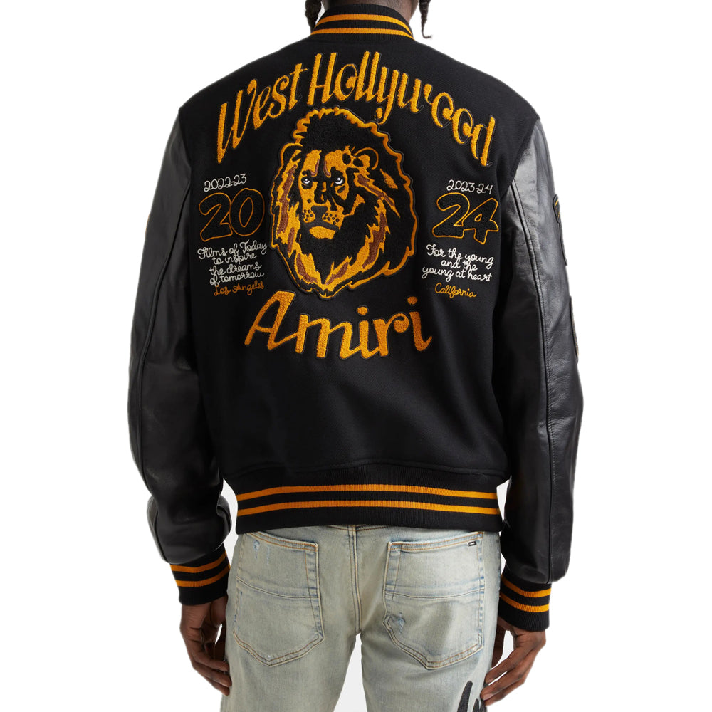 Lion Varsity Mixed Media Bomber Jacket