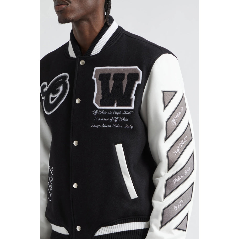 Off-white Logic Patch Varsity Jacket Official USA