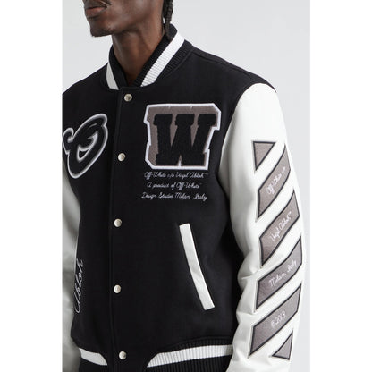 Off-white Logic Patch Varsity Jacket Official USA