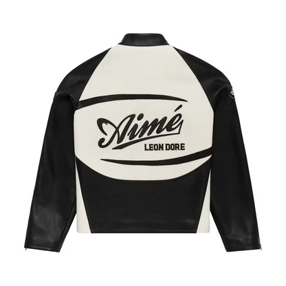 ALD Leather Café Racer Jacket Jet Black