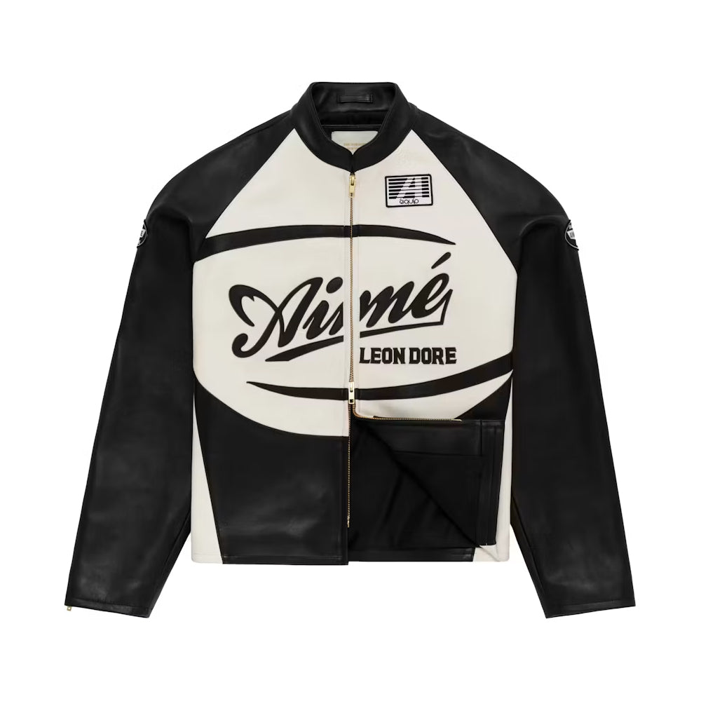 ALD Leather Café Racer Jacket Jet Black
