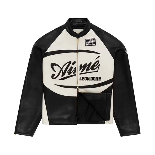 ALD Leather Café Racer Jacket Jet Black