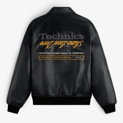 ALD Technics Varsity Leather Jacket Black