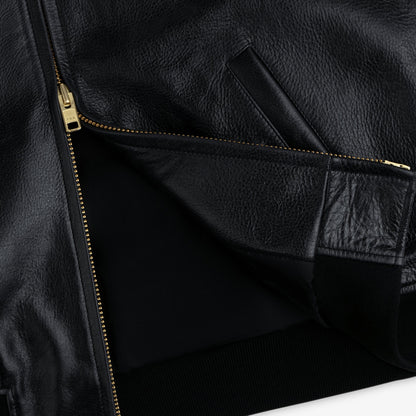 ALD Technics Varsity Leather Jacket Black
