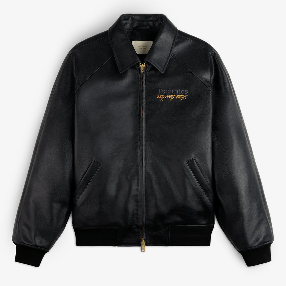 ALD Technics Varsity Leather Jacket Black