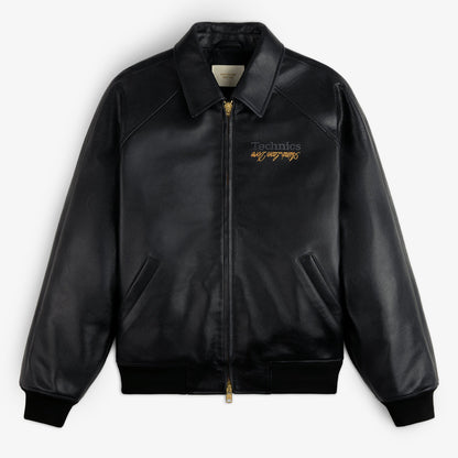 ALD Technics Varsity Leather Jacket Black