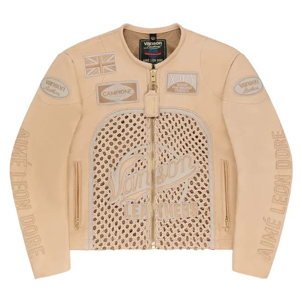 ALD x Vanson Leather Jacket Bone