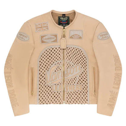 ALD x Vanson Leather Jacket Bone