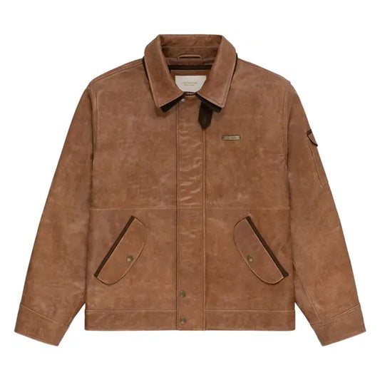 AML Leather Aviator Jacket Brown