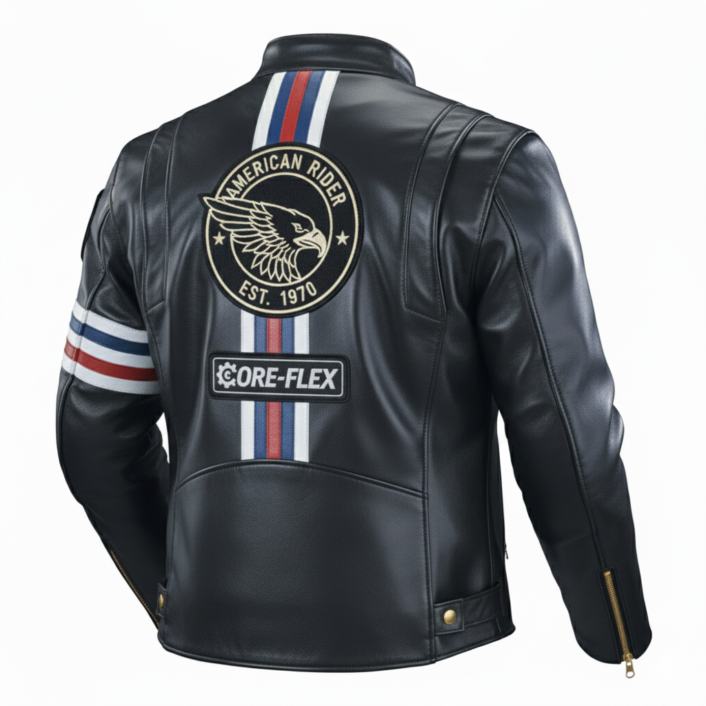 America Jacket Black Leather Biker Jacket