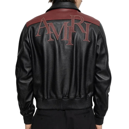 Lederjacke mit Logo-Patch für Herren 