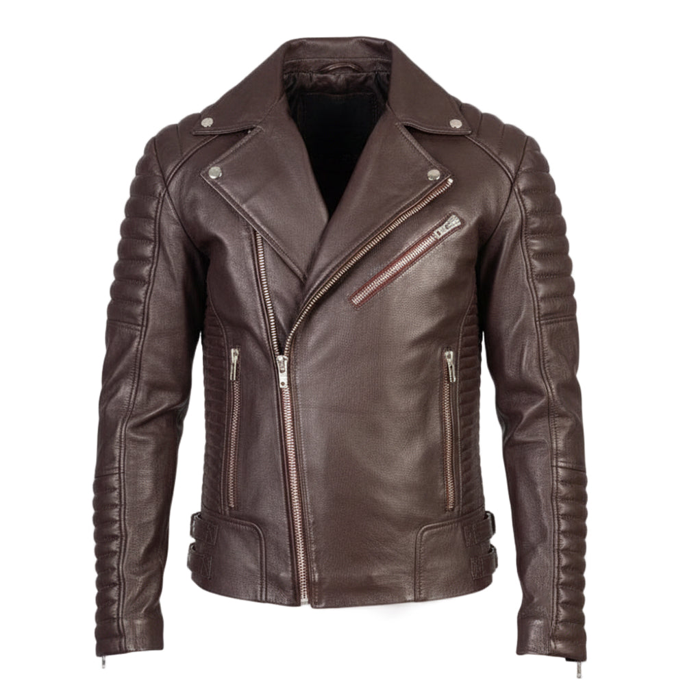 سترة راكبي الدراجات النارية الجلدية أرماند براون