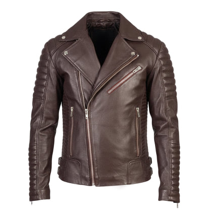 سترة راكبي الدراجات النارية الجلدية أرماند براون