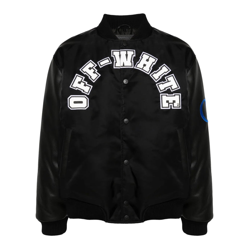 Black White Baseball Over Varsity Jacket
