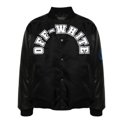 Black White Baseball Over Varsity Jacket