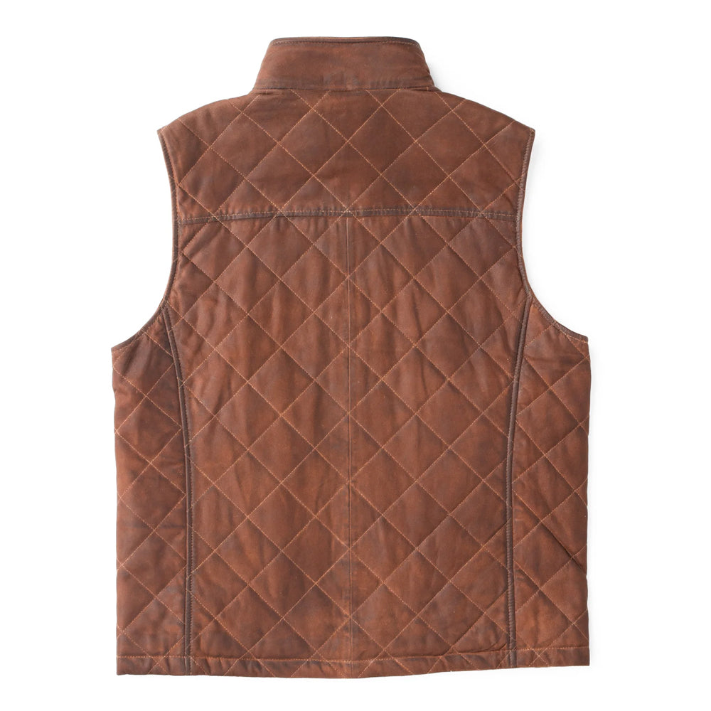 Beaver Creek lightweight leather vest for men made from 100% goat suede with a waxed finish