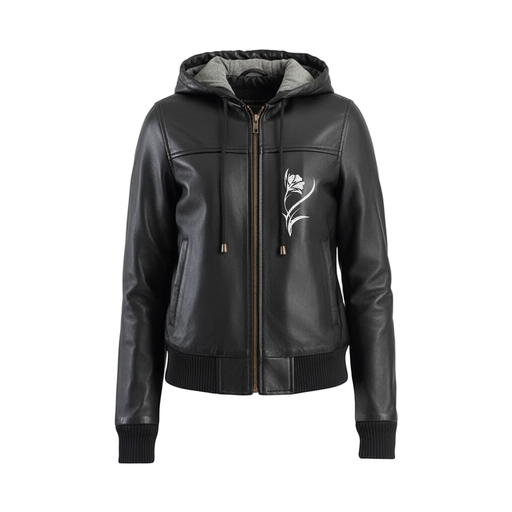 Black Flower Women Embroidery Jacket-1-CoreFlexInd